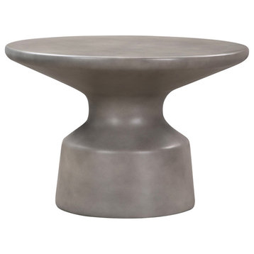 Sephie Round Pedastal Coffee Table in Grey Concrete