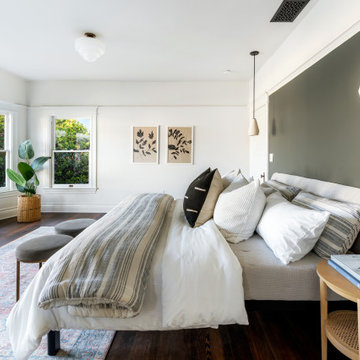 Charcoal Accent Wall in LA Primary Bedroom