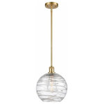 Innovations Lighting - Innovations Lighting 516-1S-SG-G1213-10 Large Deco Swirl, 1 Light Pendant - Solid Brass  Degree Hang Straight Swivel for SloLarge Deco Swirl 1 L Satin Gold Clear GlaUL: Suitable for damp locations Energy Star Qualified: n/a ADA Certified: n/a  *Number of Lights: 1-*Wattage:100w Medium Base bulb(s) *Bulb Included:No *Bulb Type:Medium Base *Finish Type:Satin Gold