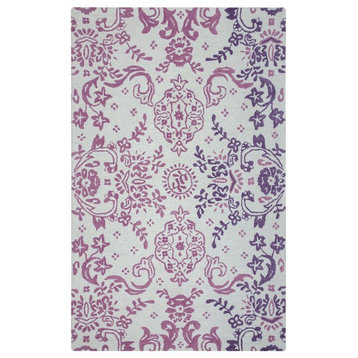 Rizzy Home Rockport RP8834 Pink Ornamental Area Rug, Rectangular 9'x12'