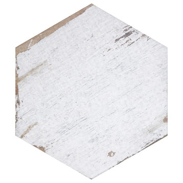Retro Mini Hex Blanc Porcelain Floor and Wall Tile