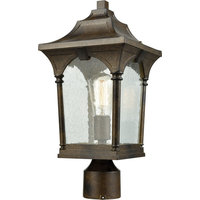 Loringdale 1 Light Outdoor Post Mount in Hazelnut Bronze with Clear Seedy Glass