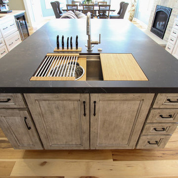 White and Gray Kitchen with Massive Storage Solutions