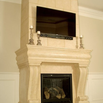 Custom Cast Stone Concrete Fireplace Mantel Surrounds