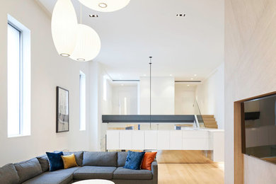 Example of a minimalist living room design in New York