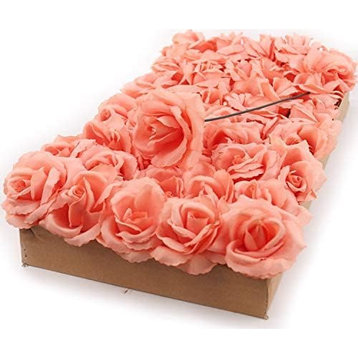 Exquisite Silk Rose Picks - Set of 50 - Romantic 8" Stems, Peach