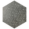Coralstone Hexagon Floor and Wall Tile, Melange Black, Sample