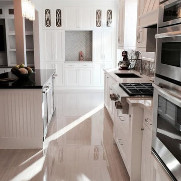 Santos Airy White Kitchen and Custom Entertainment Wall
