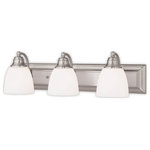 Livex Lighting - Livex Lighting 10503-91 Springfield - Three Light Bath Vanity - Bring a beautiful new look to your bathroom or vanSpringfield Three Li Brushed Nickel Satin *UL Approved: YES Energy Star Qualified: n/a ADA Certified: n/a  *Number of Lights: Lamp: 3-*Wattage:100w Medium Base bulb(s) *Bulb Included:No *Bulb Type:Medium Base *Finish Type:Brushed Nickel