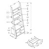 Bookcase, 69" White Ladder With 2 Storage Drawers