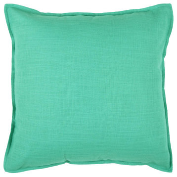 Rizzy Home T03714 Solid 20"x20" Poly Filled Pillow Aqua