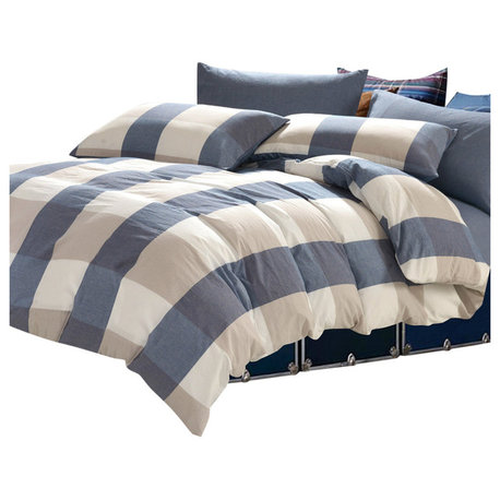 Buffalo Washed Cotton 3-Piece Duvet Set, Sapphire, King