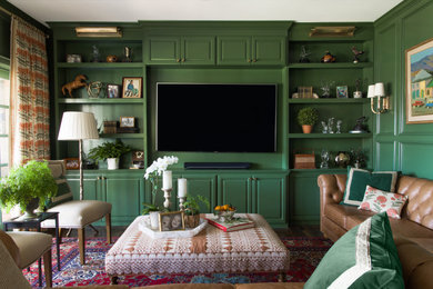 Inspiration for a transitional family room remodel in Los Angeles