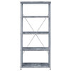 54" Gray and Silver Metal Four Tier Etagere Bookcase