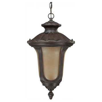 Nuvo Beaumont 1-Light Fruitwood Outdoor Hanging Lantern