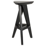 Noir Furniture - Noir Twist Counter Stool, Charcoal Black - Straight up stylish, our "twist" on a counter height stool is hand-carved of sungkai wood, and finished in a deep charcoal black.Specifications: