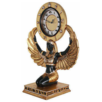 Egyptian Goddess Isis Grand-Scale Clock Statue