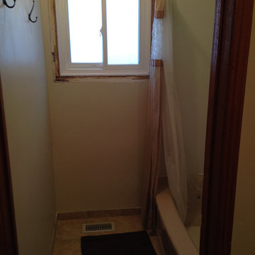Before demolition & new vanity and toilet relocation
