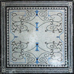 Mozaico - Artistic Design Hand Made Marble Mosaic, 39"x39" - This is a handmade marble mosaic that is composed of all natural stones and hand cut tiles that can be used as a unique decoration idea for a home d?cor as floor inlay wall insert or table top.