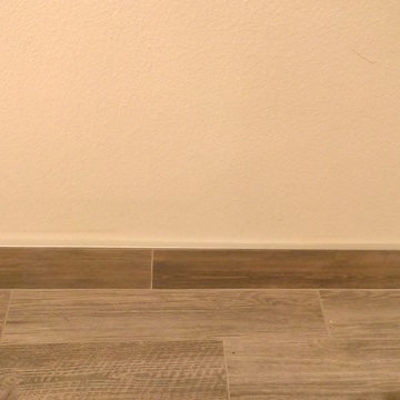 BATHROOM - 12" x 24" Gray Wall Tile / 5" x 24" Wood Plank Floor Tile