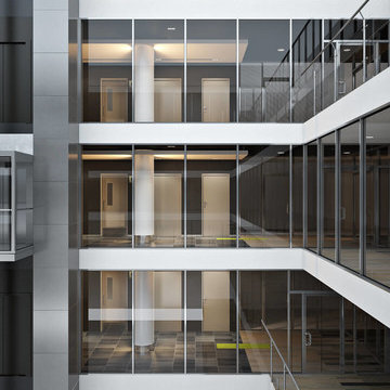 Corporate Office Lobby Design Architectural Rendering