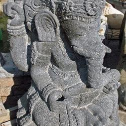 Ganesh Stone Statue - Garden Statues And Yard Art