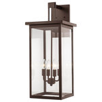 Millennium Lighting - Barkeley Collection 4-Light 27" Tall Outdoor Fixture, Powder Coat Bronze - An elegant lighting solution for any outdoor space or entryway, The Barkeley Collection infuses classic design with clean, contemporary lines. Available as either graceful wall mounted sconces or exquisite pendant lighting and finished in powder coated black or powder coated bronze, the overall effect creates instant curb appeal for the exterior of any home. Comparable SKU: 42603-PBZ