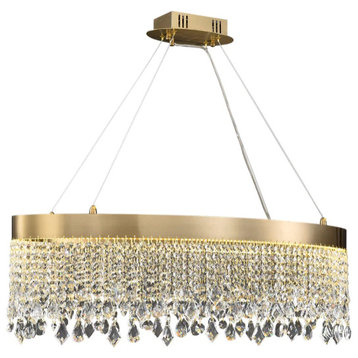 Luxury rectangle/oval chandelier lighting for dining room, kitchen., Oval, 33.5''