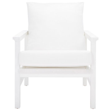 Safavieh Couture Maddison Cane Back Accent Chair, White/Natural