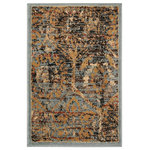 Nourison - Delano Persian Area Rug, Blue, 2'x3' - A sophisticated overall design of softly figured decorative medallions. In delicately modulated tones of blue and golden beige, a subtly distinctive area rug to impart a feeling of understated elegance to any decor environment. Expertly power-loomed from top quality polypropylene yarns for luxuriously supple texture and years of lasting beauty.