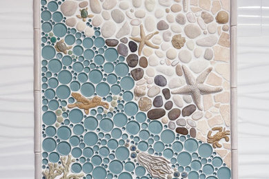 Custom Nautical Mosaic Mural for Bathroom Walk-In Shower