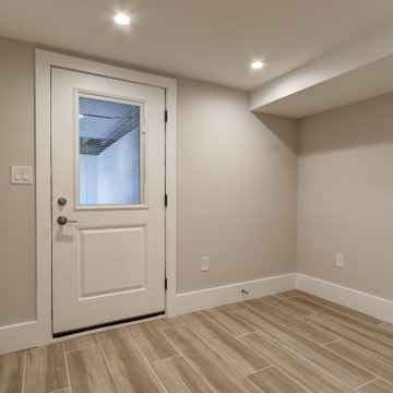 Basement remodeled with bedroom space and extra closet space in Vienna