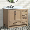 Huntington 42" Single Bathroom Vanity Set, Oak Gray, Cararra Marble Top