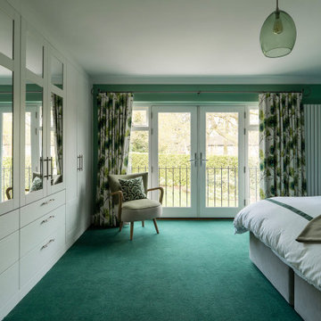 White & Green Bedroom in Buckinghamshire