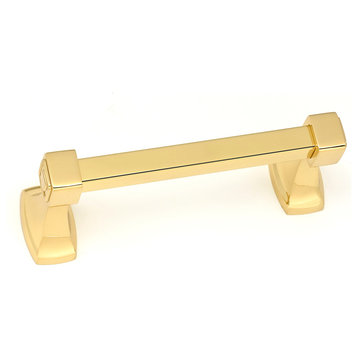 Alno A6562 Cube Modern 6-1/4"W Horizontal Swing Bar Solid Brass - Unlacquered