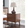 Linon Moore Two Drawer Wood Nightstand in Walnut