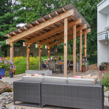 Modern Walkout Backyard in Bloomington