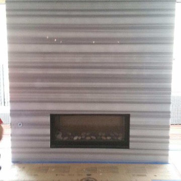 Striato Olimpico Floor To Ceiling Fireplace