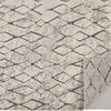 Weave & Wander Kiba Contemporary Distressed, Ivory/Charcoal Rug, 10'2"x13'9"