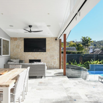 Outdoor area with TV
