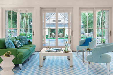 Example of a beach style sunroom design in Orange County
