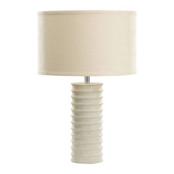 23 in. Mint Sand Stone Round Ribbed Table Lamp - Lamps