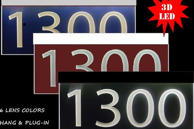 Assorted lighted address signs