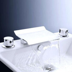 Waterfall Wall Mount Contemporary Bathroom Sink Faucet (Chrome Finish) T6011 - Bathroom Sink Faucets