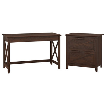 Key West Writing Desk With 2 Drawer Lateral File Cabinet