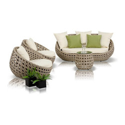 AKOI MODERN 4-PIECE PATIO SOFA SET - Outdoor Chaise Lounges