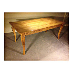 72"L Old Pine Cabriole Leg Table - Dining Tables