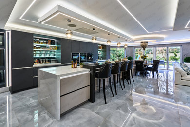 Design ideas for a large kitchen in Cheshire.