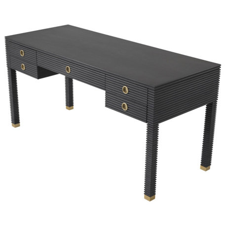 Charcoal Oak Desk | Eichholtz Dimitrios