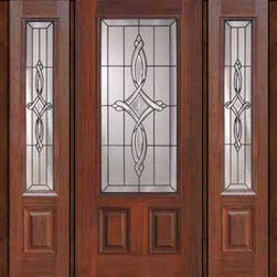 Prehung Sidelights Door 80 Fiberglass Marsais 2 Panel 3/4 Lite Glass - Front Doors